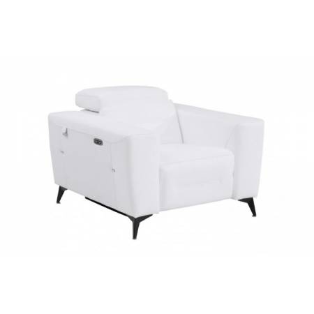 990-WHITE-CH White Reclining Chair 