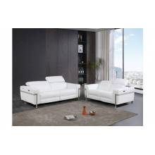 990-WHITE-2PC WHITE Power Reclining Sofa Love