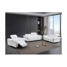 990-WHITE-3PC White Power Reclining Sofa Set