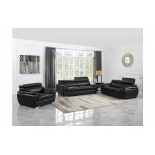 4571-BLACK-3PC Black Sofa Set
