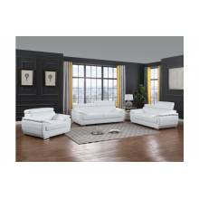 4571-WHITE-3PC White Sofa Set