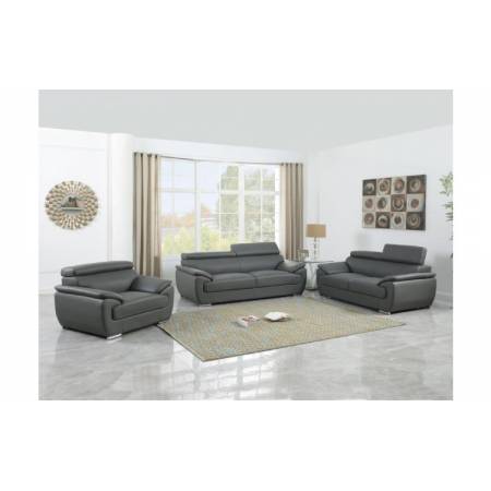 4571-GRAY-3PC Gray Sofa Set