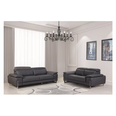 636-DARK-GRAY-2PC Dark Gray Sofa Love