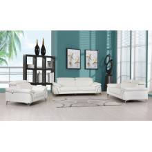 727-WHITE-3PC White Sofa Set