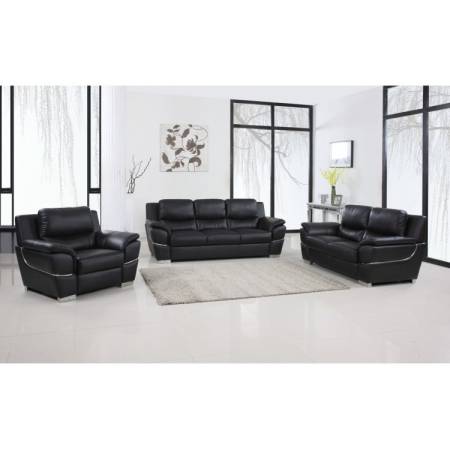 4572-BLACK-S-L-CH Black Sofa Set