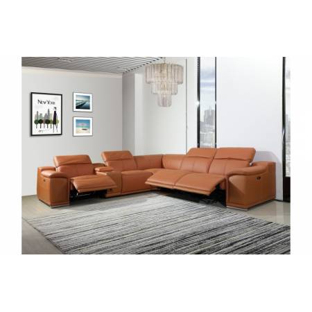 9762-CAMEL-3PWR-6PC Camel 3-Power Reclining 6PC Sectional w/ 1-Console