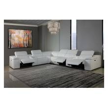 9762-WHITE-3PWR-8PC White 3-Power Reclining 8PC Sectional /w 2-Consoles