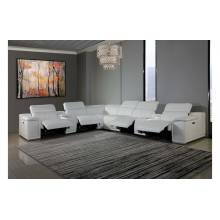 9762-WHITE-4PWR-8PC White 4-Power Reclining 8PC Sectional /w 2-Consoles