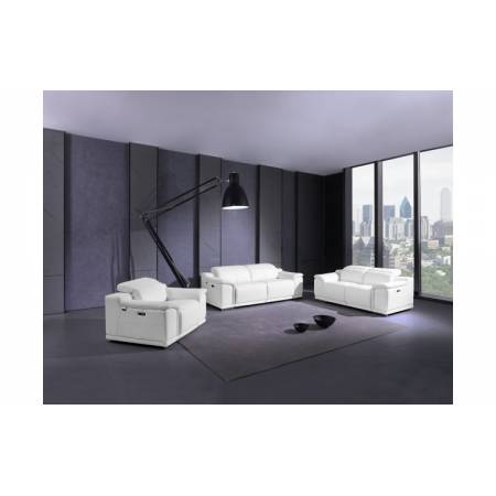 9762-WHITE-3PC White Power Reclining Sofa Set