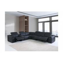 9762-BLACK-3PWR-7PC Black 3-Power Reclining 7PC Sectional w/ 1-Console