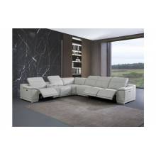 9762-LT_GRAY-3PWR-7PC Light Gray 3-Power Reclining 7PC Sectional w/ 1-Console