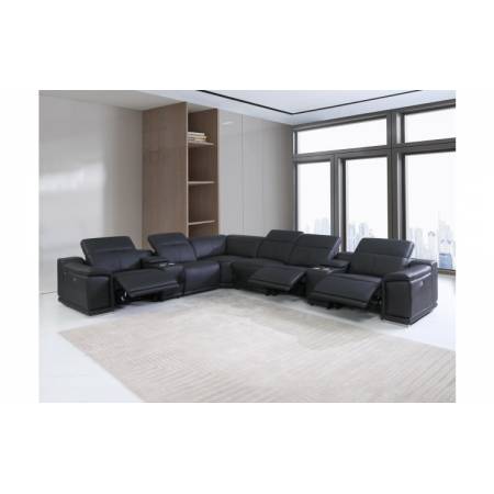 9762-BLACK-3PWR-8PC Black 3-Power Reclining 8PC Sectional /w 2-Consoles