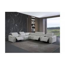 9762-LT_GRAY-3PWR-8PC Light Gray 3-Power Reclining 8PC Sectional /w 2-Consoles