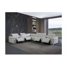 9762-LT_GRAY-4PWR-8PC  Light Gray 4-Power Reclining 8PC Sectional /w 2-Consoles