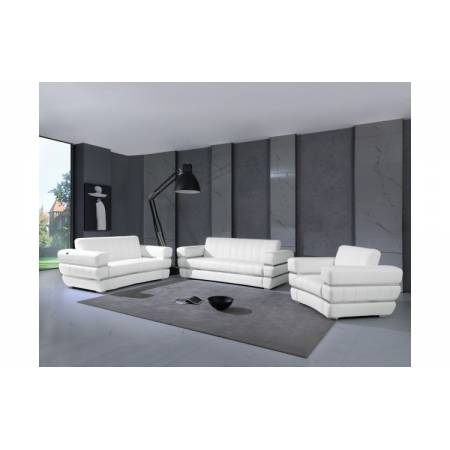 904-WHITE-S-L-CH 3PC SETS White Italian Leather Sofa + Loveseat + Chair 