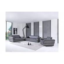 904-DK_GRAY-S-L-CH 3PC SETS Dark Gray Italian Leather Sofa + Loveseat + Chair 