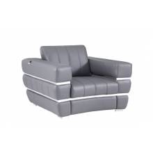 904-DK_GRAY-CH Dark Gray Italian Leather Chair 