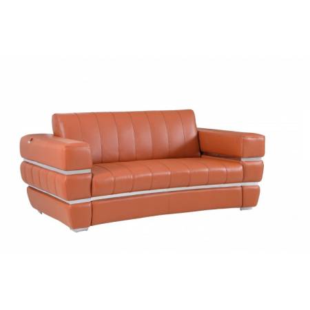 904-CAMEL-L Camel Italian Leather Loveseat
