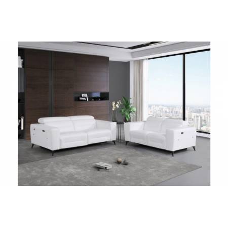 989-WHITE-S-L 2PC SETS Power Reclining Sofa + LOVESEAT