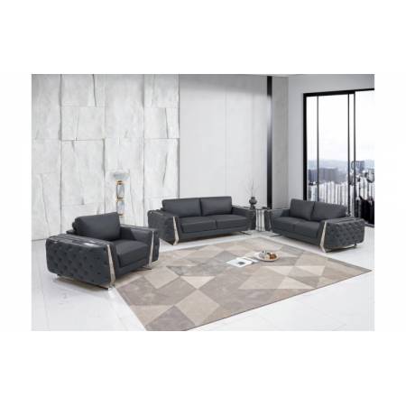 1050-DK-GRAY-S-L-CH 3PC SETS SOFA + LOVESEAT + CHAIR