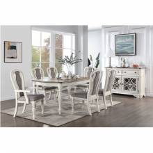 DN01657-7PC 7PC SETS Florian Dining Table + 4 Side Chairs + 2 Arm Chairs