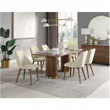 DN03145-7PC 7PC SETS Willene DINING TABLE W/CERAMIC TOP + 6 SIDE CHAIRS