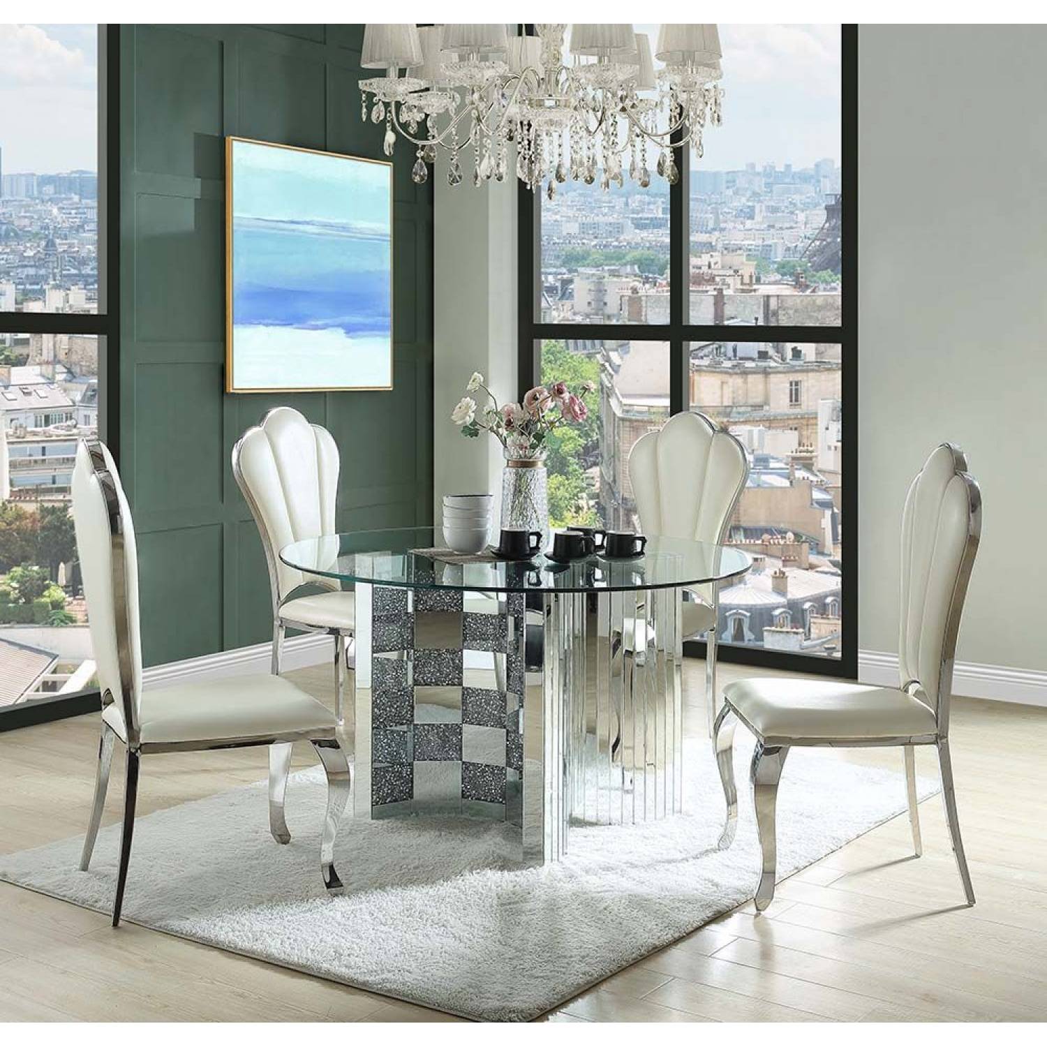 DN007185PC 5PC SETS Noralie Dining Table + 4 Side Chairs (DN00926)