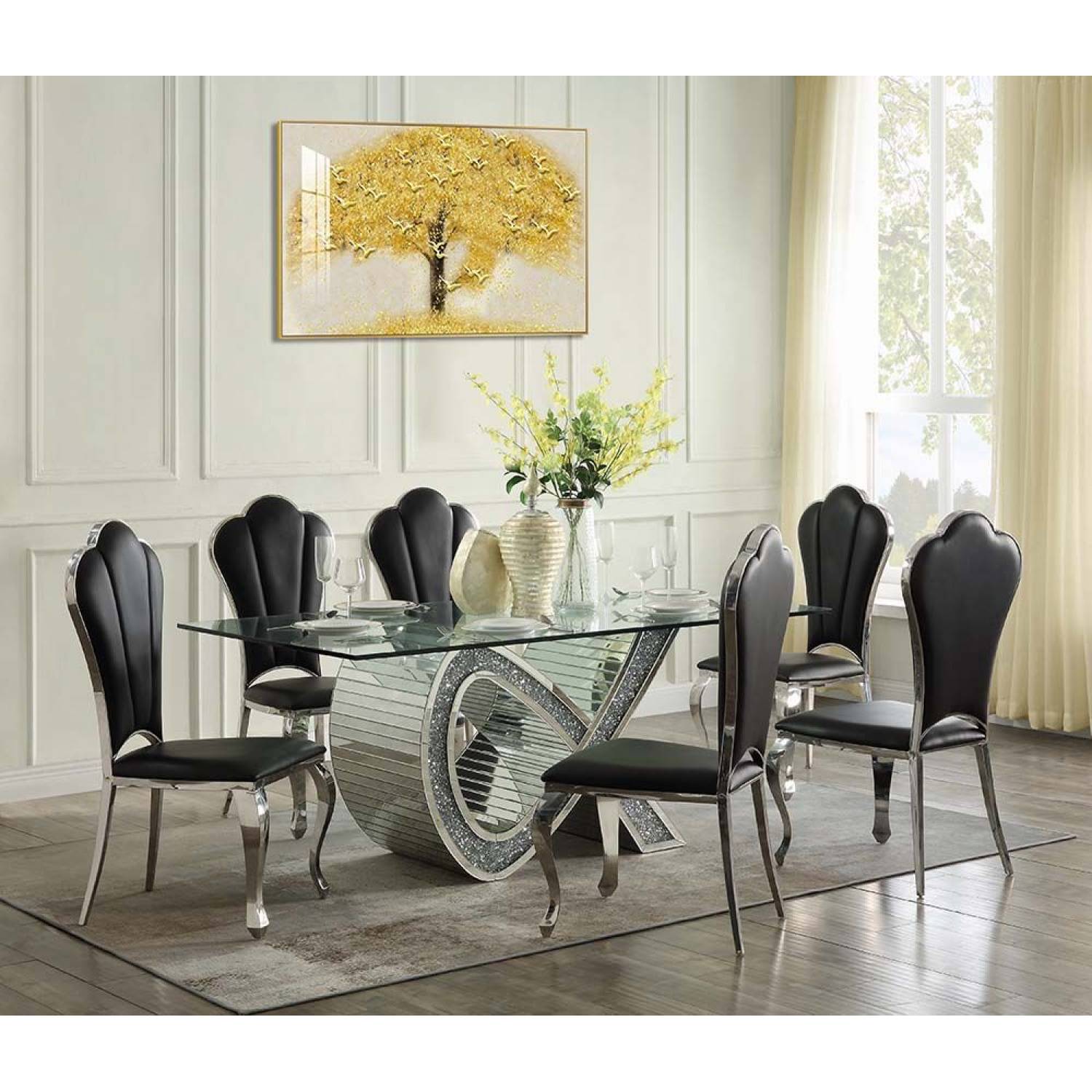DN007197PC1 7PC SETS Noralie Dining Table + 6 Side Chairs (DN00927)