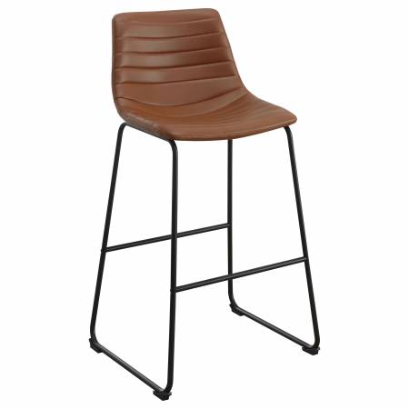 107219 Zuni Faux Leather Upholstered Bar Chair Saddle