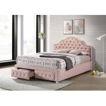 460540F Ashleigh 44-inch Upholstered Full Storage Platform Bed Pink