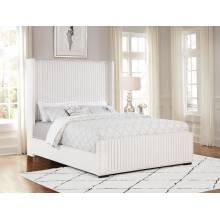 306051Q Natasha 65-inch Upholstered Queen Wingback Bed Cream