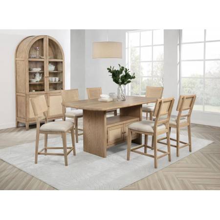 109388-S7 Kailani 7-piece Wood Counter Height Dining Set Beige Oak