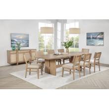 109381-S9 Kailani 9-piece Rectangular Wood Dining Table Set Beige Oak