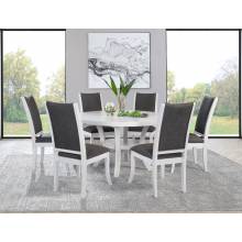 109330-S7 Judd 7-piece 54-inch Round Wood Dining Table Set Pearl White