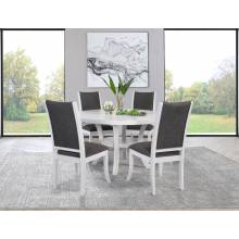 109330-S5 Judd 5-piece 54-inch Round Wood Dining Table Set Pearl White