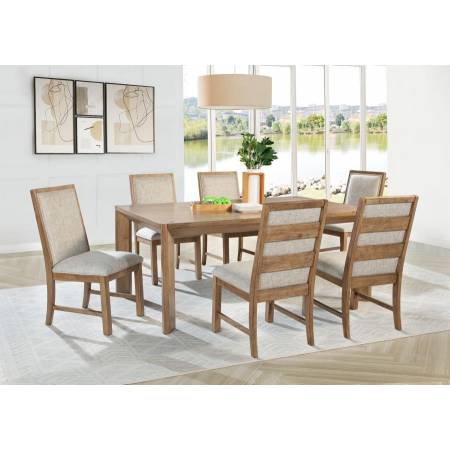109101-S7 Bruner 7-piece 72-inch Rectangular Dining Set Natural Brown