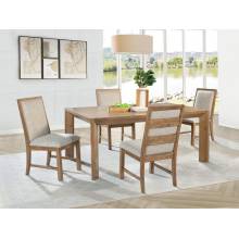 109101-S5 Bruner 5-piece 72-inch Rectangular Dining Set Natural Brown