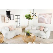 509871-S2 Isabella 2-piece Upholstered Tight Back Living Room Set White