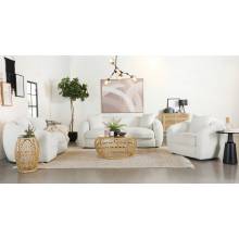 509871-S3 Isabella 3-piece Upholstered Tight Back Living Room Set White