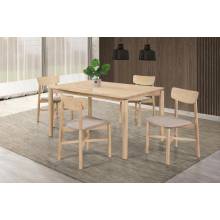 108551-S5 Parkridge 5-piece 59-inch Wood Dining Set White Washed