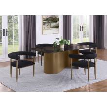 105761-S5 Edson 5-piece Rectangular Glass Top Dining Table Set Bronze