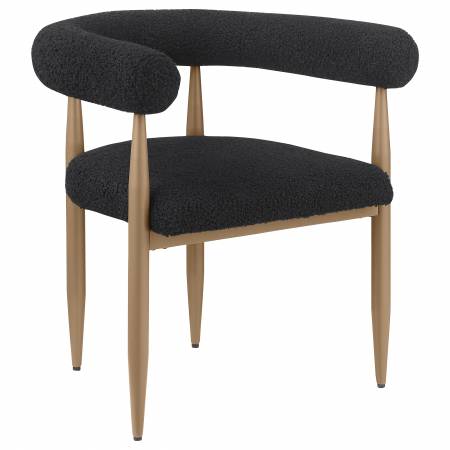 105762 Dunmore Boucle Upholstered Dining Arm Chair Black
