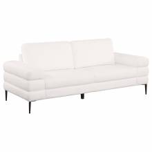 508801 Jessel Chenille Upholstered Track Arm Sofa Ivory