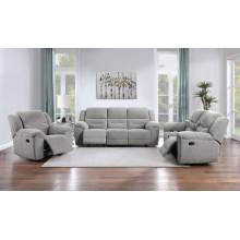 602551-S3 Gilson 3-piece Chenille Upholstered Sofa Set Grey