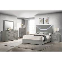 224971KE-S4 Ives 4-piece Eastern King Bedroom Set Grey High Gloss