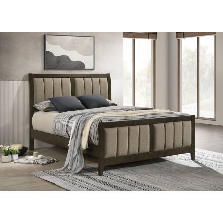 224421Q Wilkes 51-inch Upholstered Queen Bed Dark Cocoa