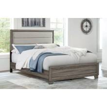 223341KE Wright 50-inch Upholstered Eastern King Bed Brown Oak