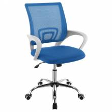 802018 Felton Upholstered Adjustable Home Office Desk Chair Blue