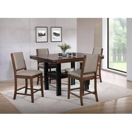 108888-S5 Patterson 5-Piece Counter Height Dining Set Mango Oak