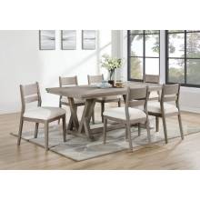 107441-S7 Cornelia 7-Piece Rectangular Dining Table Set Coastal Grey